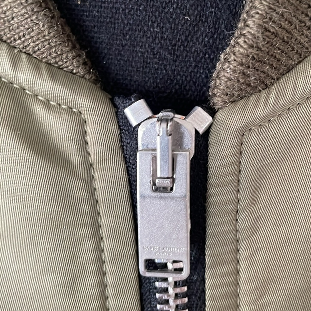 💚 Saint Laurent Green Padded Bomber Jacket - Picture 5 of 12